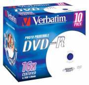VERBATIM 43521 DVD-R Jewel Case 4,7 GB 16x printable,10 Stck