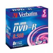 VERBATIM 43596 DVD-R Jewel 4.7GB 1-8x 5 Pcs
