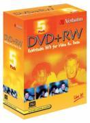VERBATIM 43179 DVD+RW Video 4.7GB 2.4x Live It, 5 Pcs