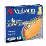 VERBATIM 43297 DVD+RW Slim 4.7GB 4x color 5 Pcs