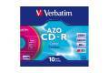 VERBATIM 43308 CD-R Slim 80MIN/700MB 52x color 10 Pcs