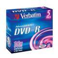 VERBATIM 43519 DVD-R Jewel Case 4.7 GB, 1-16x 5 Stck