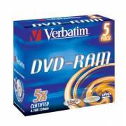 VERBATIM 43529 DVD-RAM Jewel 4.7 GB 5x 5 Stck