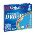 VERBATIM 43556 DVD+R Slim 4.7GB 1-16x color 5 Pcs