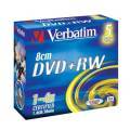 VERBATIM 43565 DVD+RW Jewel 1.46GB 4x 8cm 5 Pcs