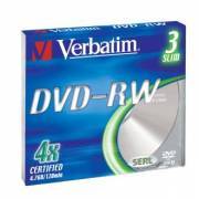VERBATIM 43635 DVD-RW Slim 4.7GB 1-4x 3 Pcs