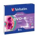 VERBATIM 43658 DVD+R Slim Colour 1.2 4.7GB 1-16x Lightscribe 5 P