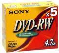 SONY 5DMW47A DVD-RW  Jewel 4.7GB 1-2x 5 Pcs