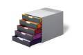 DURABLE 7605/27 Schubladenbox Varicolor 5 -C4 farbige Griffe, 5
