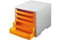 STYROBOX 275-8427.482 Schubladenbox grau 5 Fcher orange