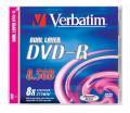 VERBATIM 43595 DVD-R Jewel 8.5GB 1-8x DL 1 Pcs