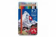 CARAN D'ACHE 999.312 Farbstifte Prismalo 3mm 12 Farben ass.,Meta