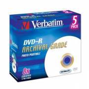 VERBATIM 43638 DVD-R Jewel 4.7GB 1-8x print archival 5 Pcs