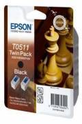 Epson T051142 Ink Cartridge black, Duopack (2xT511)