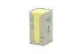 POST-IT 654-1T Bloc-notes recycl. 76x76mm jaune, 16x100 flls.