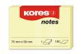 KORES N46057 NOTES 50x75mm jaune, 100 feuilles