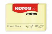 Kores N46057 NOTES 50x75mm jaune, 100 feuilles (12 pack)