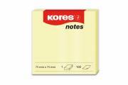 Kores N46075 NOTES 75x75mm jaune, 100 feuilles